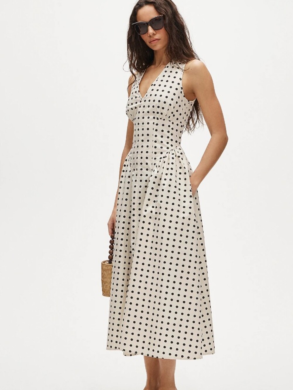 J Crew V-neck dress in dot print CW746 Size 2